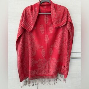 Egyptian Red Patterned Shawl/ wrap